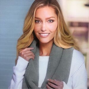 Peace & Pearls Grey Cozy Infinity Scarf NWT